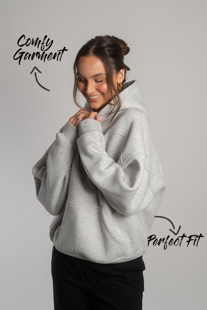 GRAY HEART HOODIE