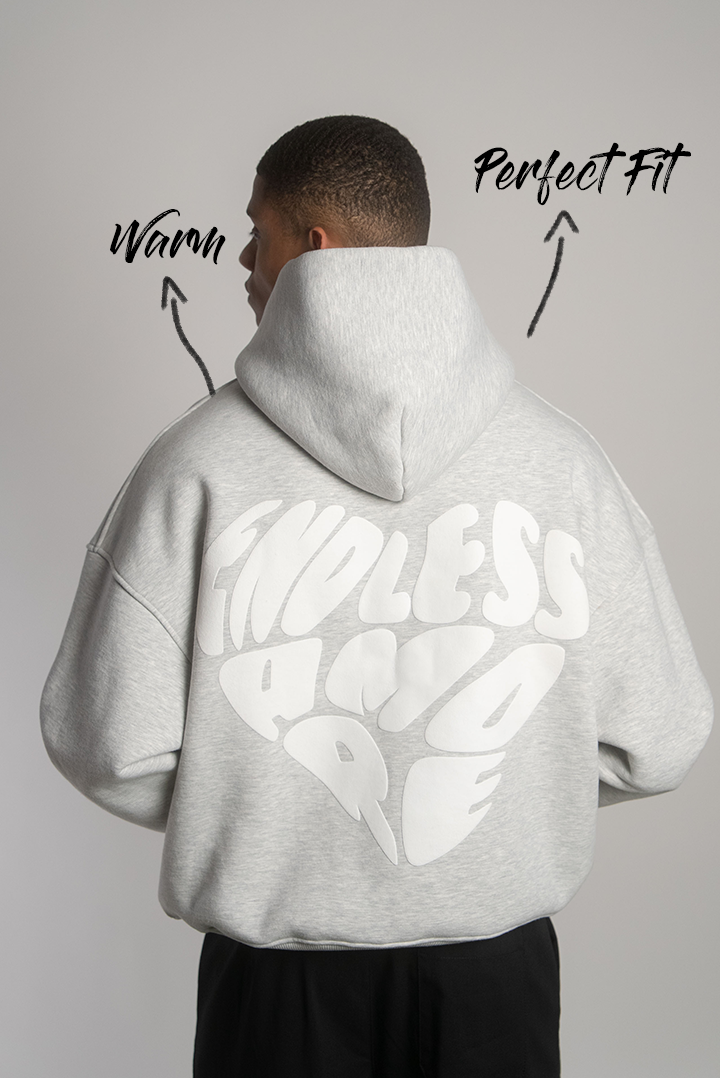 GRAY HEART HOODIE