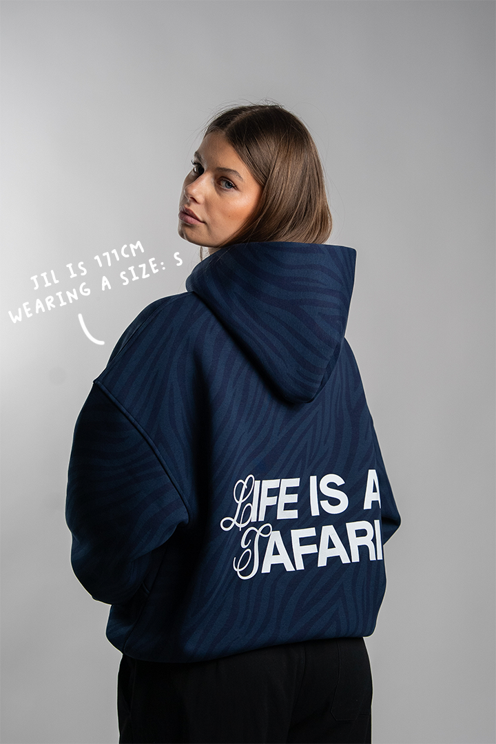 ZEBRA HOODIE DARK BLUE