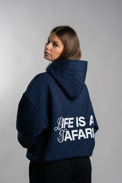 ZEBRA HOODIE DARK BLUE