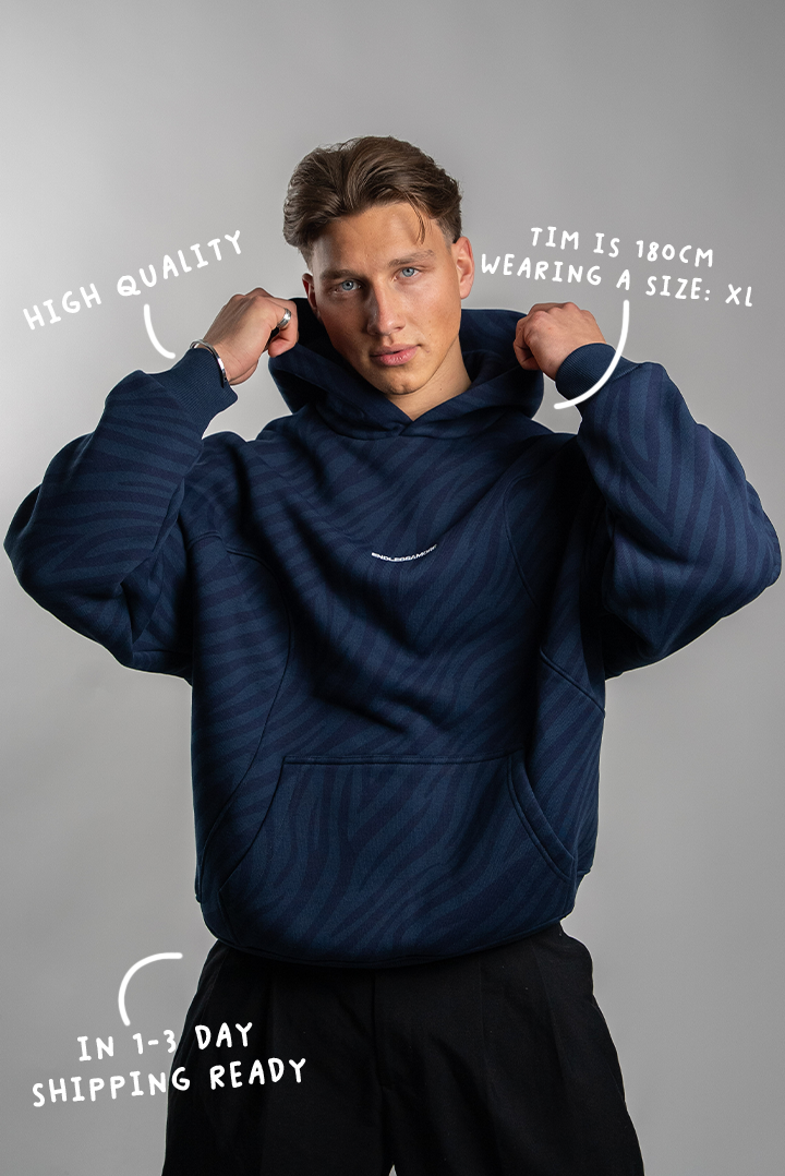 ZEBRA HOODIE DARK BLUE