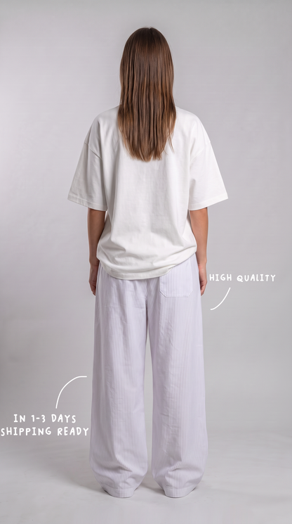 STRIPED PANTS CREME