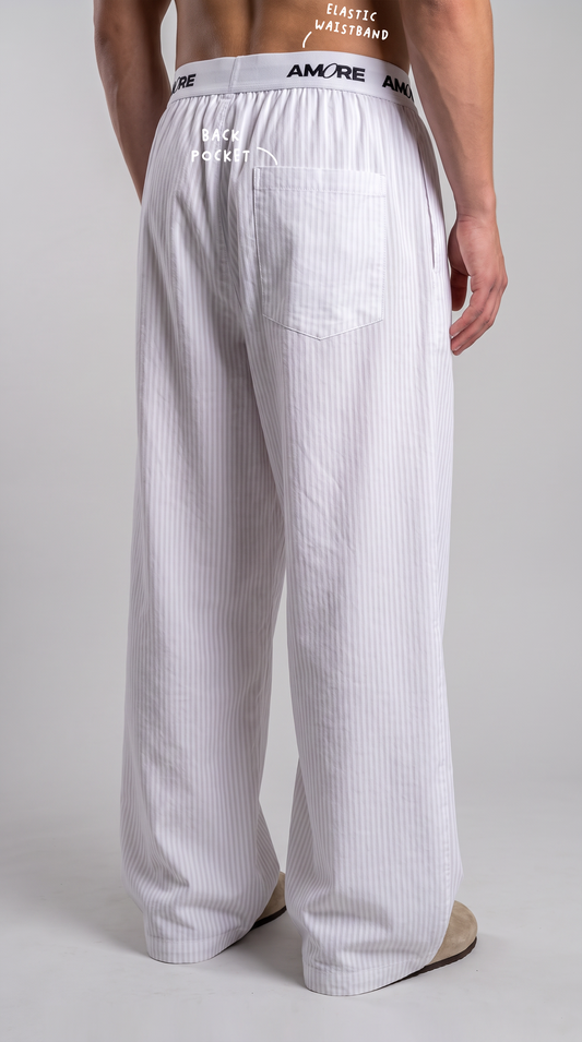 STRIPPED PANTS BEIGE