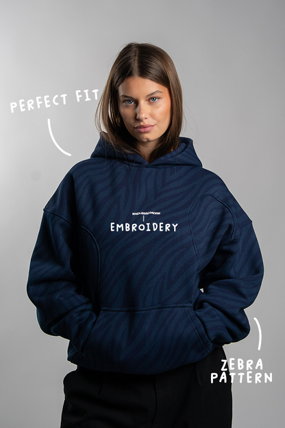 ZEBRA HOODIE DARK BLUE
