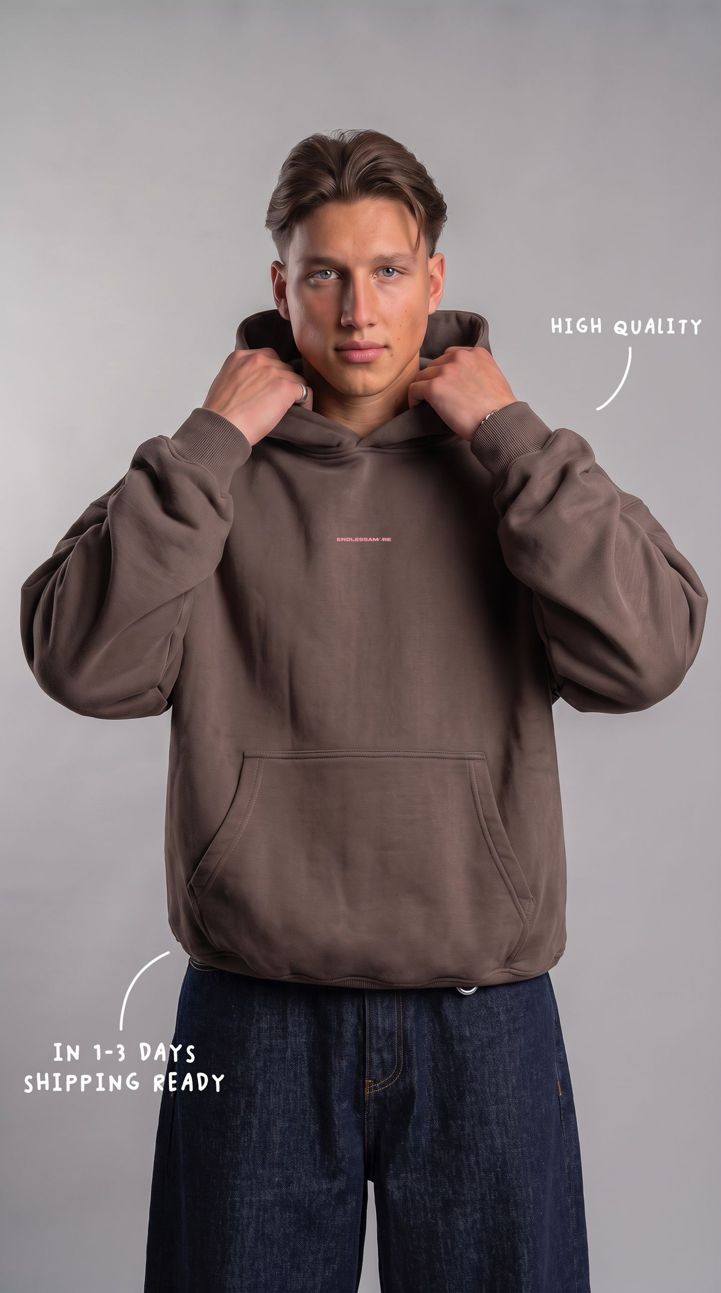 ESSENTIALS HOODIE BROWN