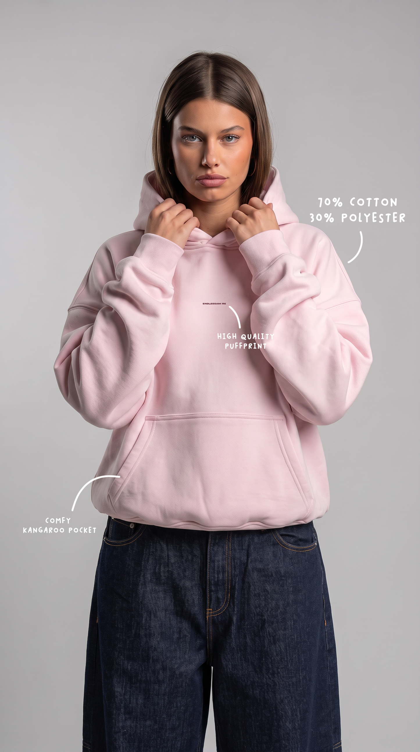 ESSENTIALS HOODIE PINK