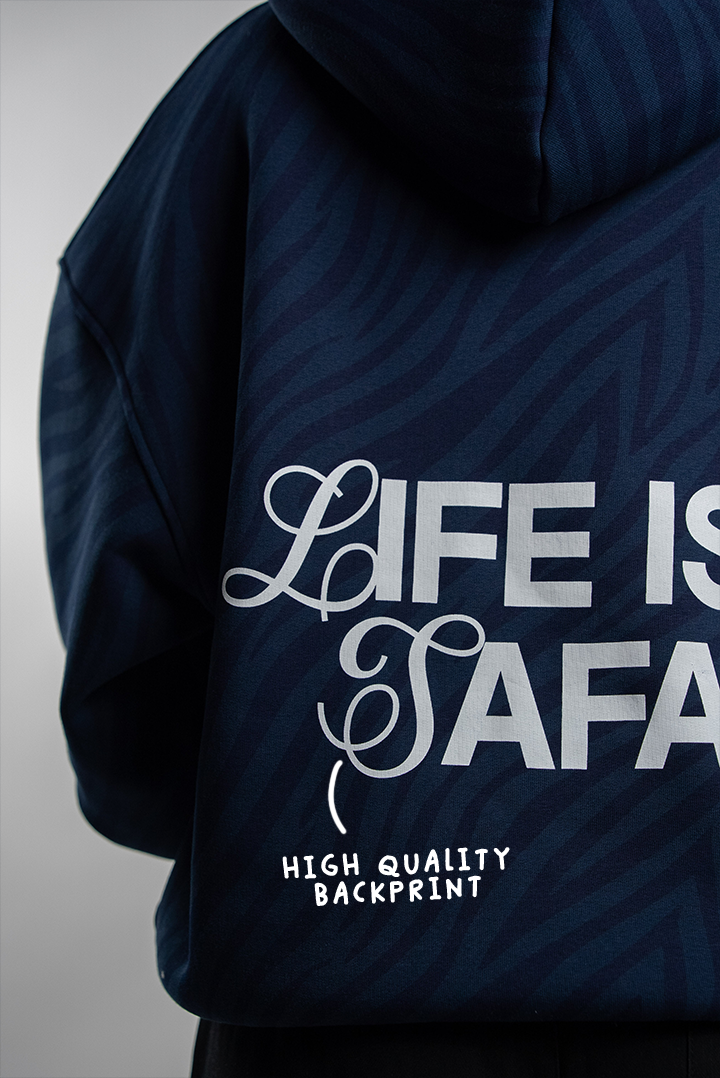 ZEBRA HOODIE DARK BLUE