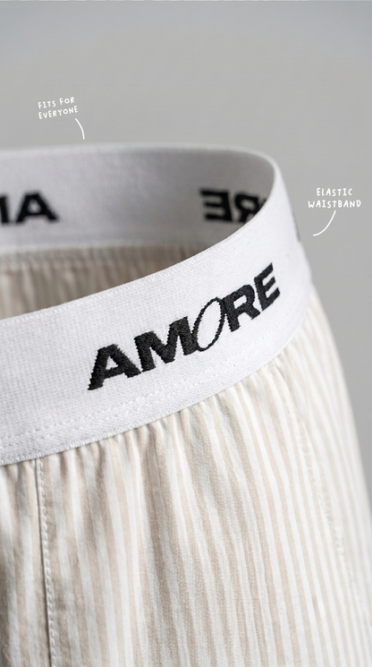 STRIPPED PANTS BEIGE