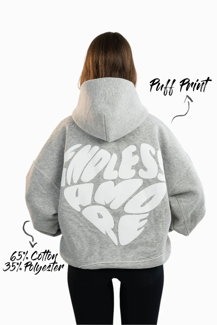 GRAY HEART HOODIE