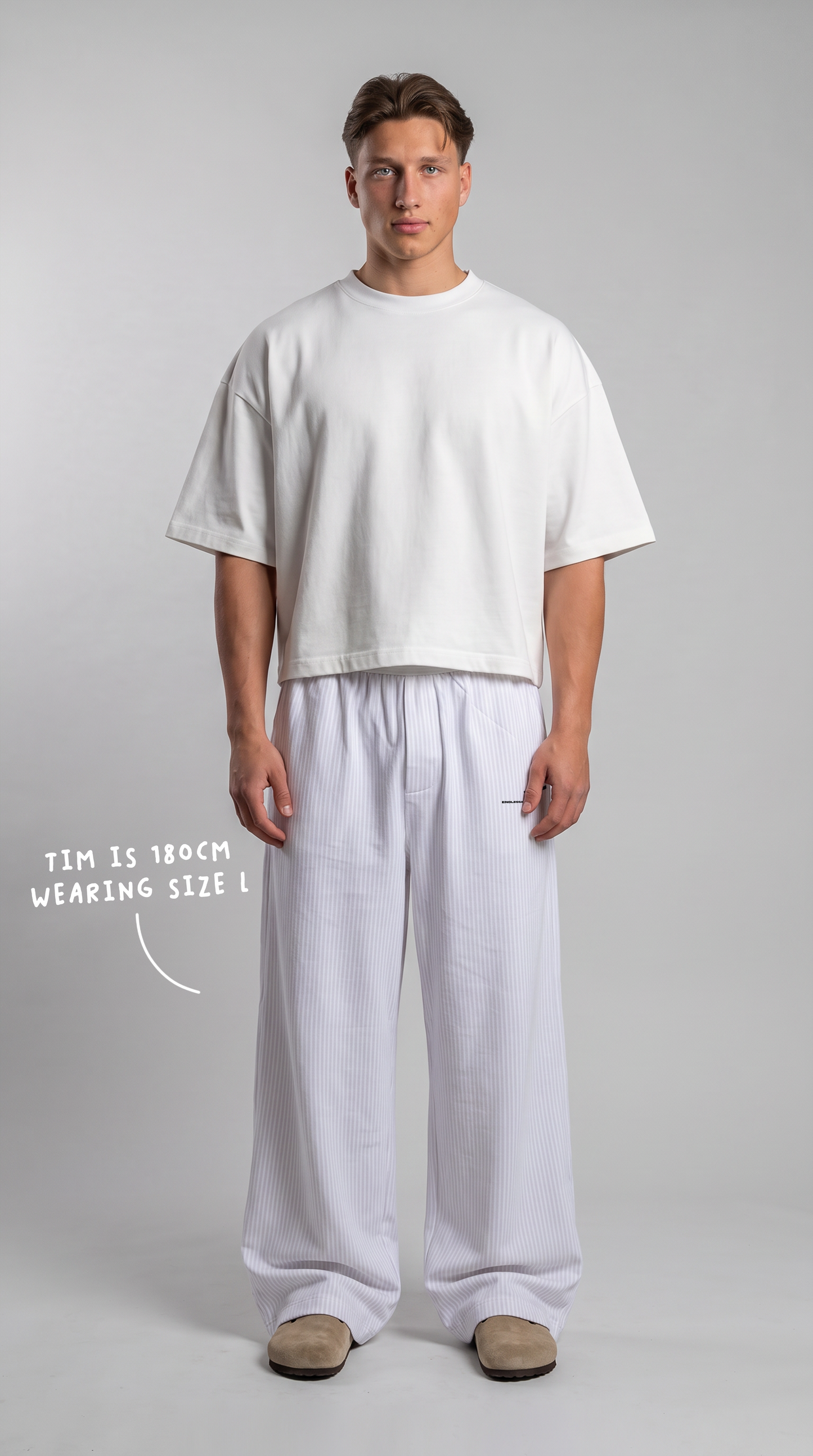 STRIPED PANTS CREME