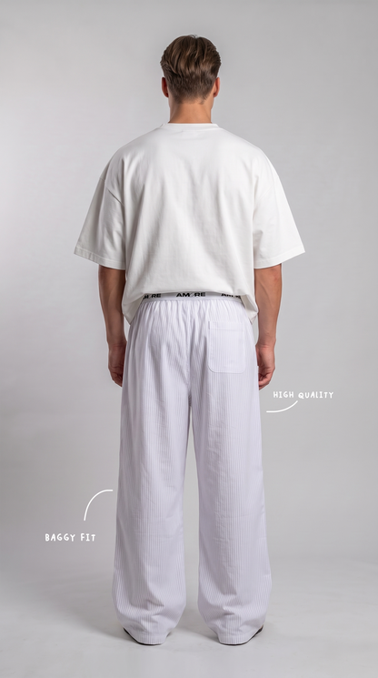 STRIPED PANTS CREME