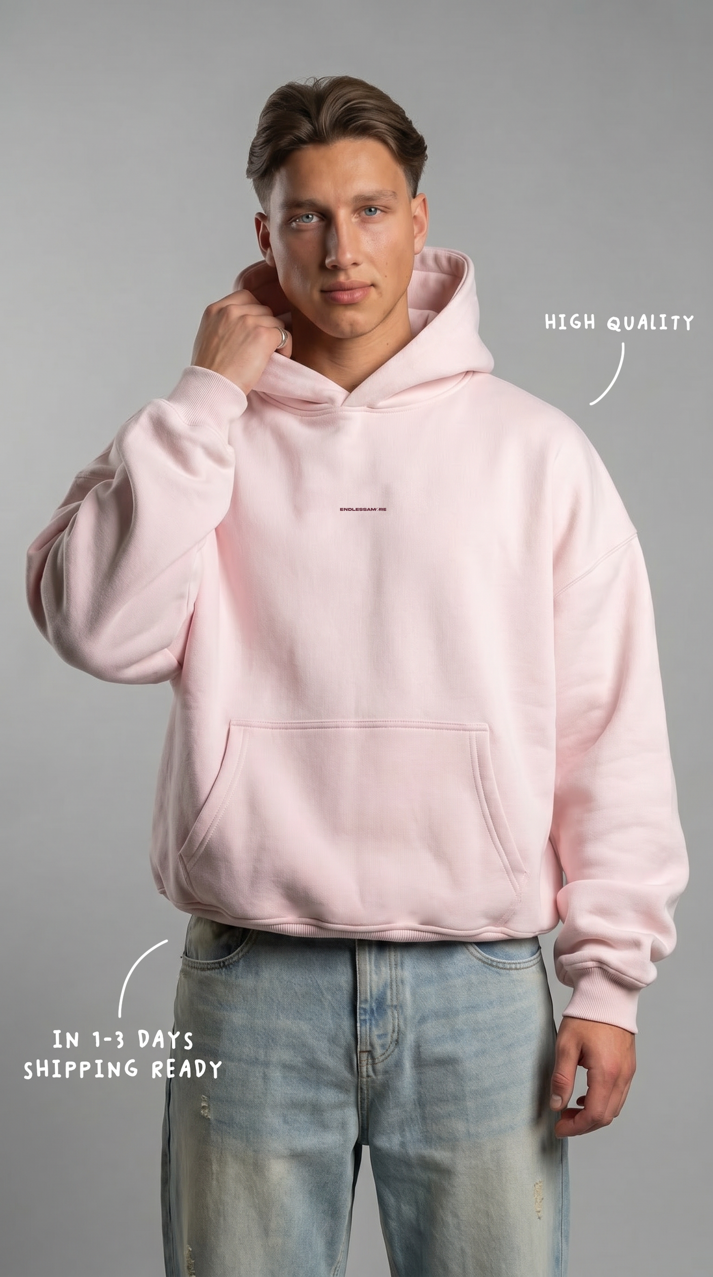 ESSENTIALS HOODIE PINK